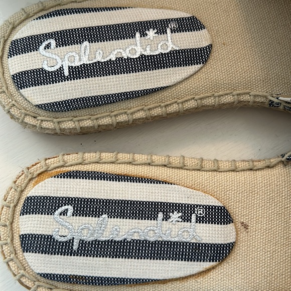 SPLENDID Navy/cream slides/mules/clogs, leather and canvas Size 6 - Picture 4 of 10